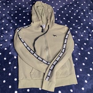 Olive green zip up from pink